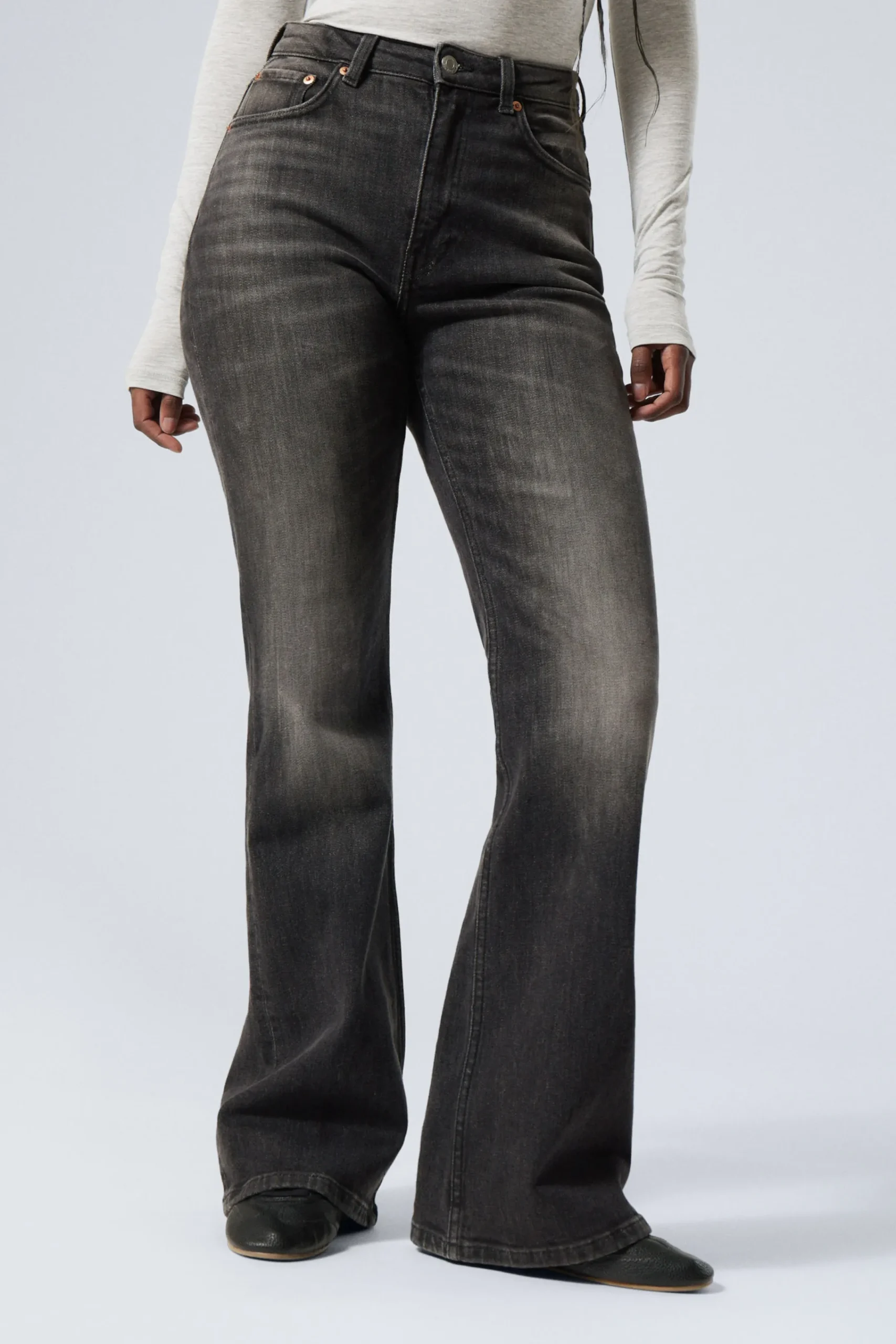 Weekday Jeans<GLOW CURVE HIGH WAIST REGULAR FLARED LEG JEANS